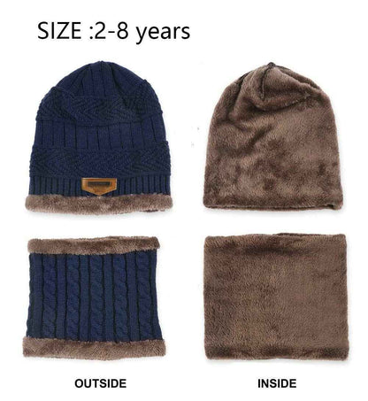 K.tchard Children’s Winter Hat, Beanie Hat with Scarf Set, Slouchy Knitted Hat, Warm Knitted, Skull Cap, Fleece Lining Hat 2–8 Years