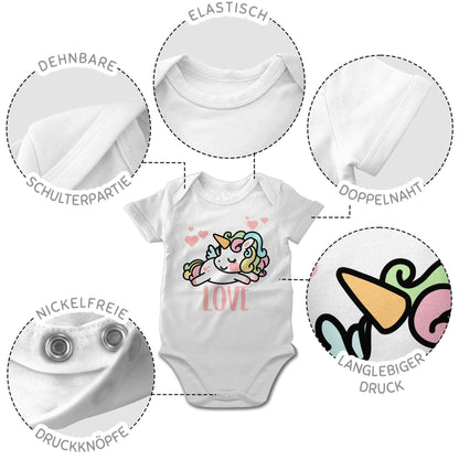 Shirtracer - Baby Body Junge Mädchen - Partner - Valentinstag Einhorn