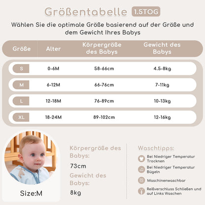 Yukkidds Baby Summer Sleeping Bag, 100% Cotton, 0.5 Tog, beige elephant, 0 - 6 months