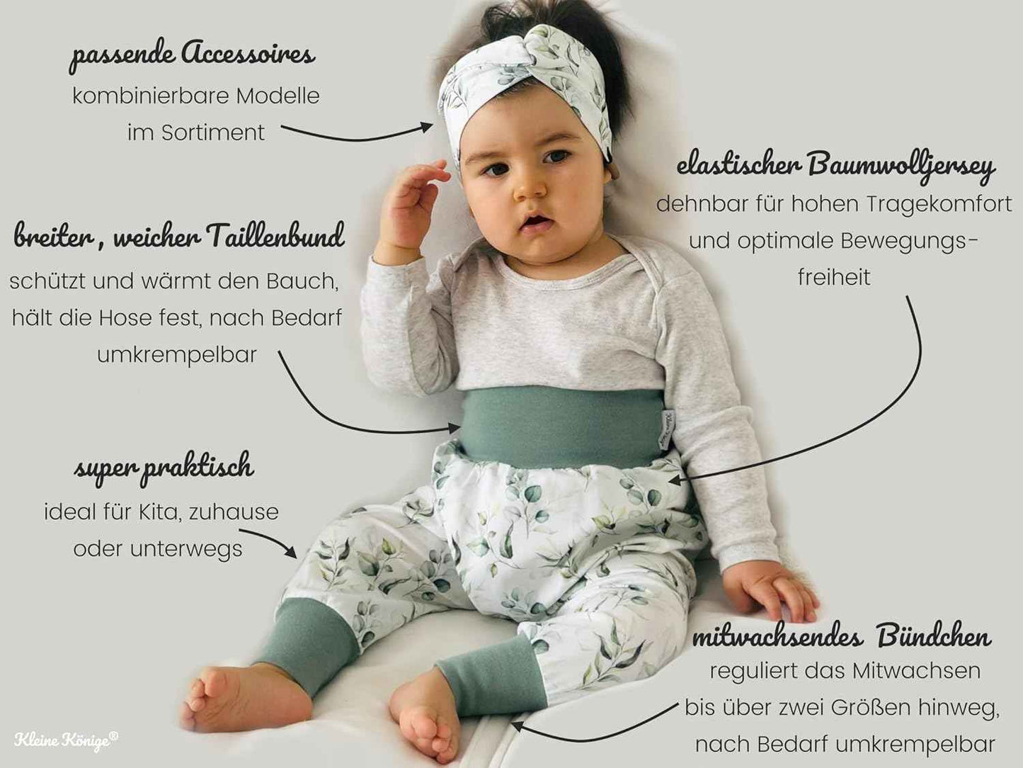 Kleine Könige Baby Girls' Baggy Trousers · Model Blackberry Pretty Blackberry Berry · Ökotex 100 Certified · Size 74/80