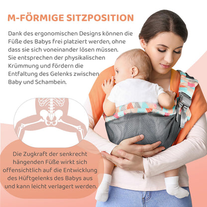 Baby carrier for newborns from birth, ergonomic, child carrier, adjustable baby carrier, suitable for babies from 3 to 36 months, easy to put on, ideal for hands-free parenting 