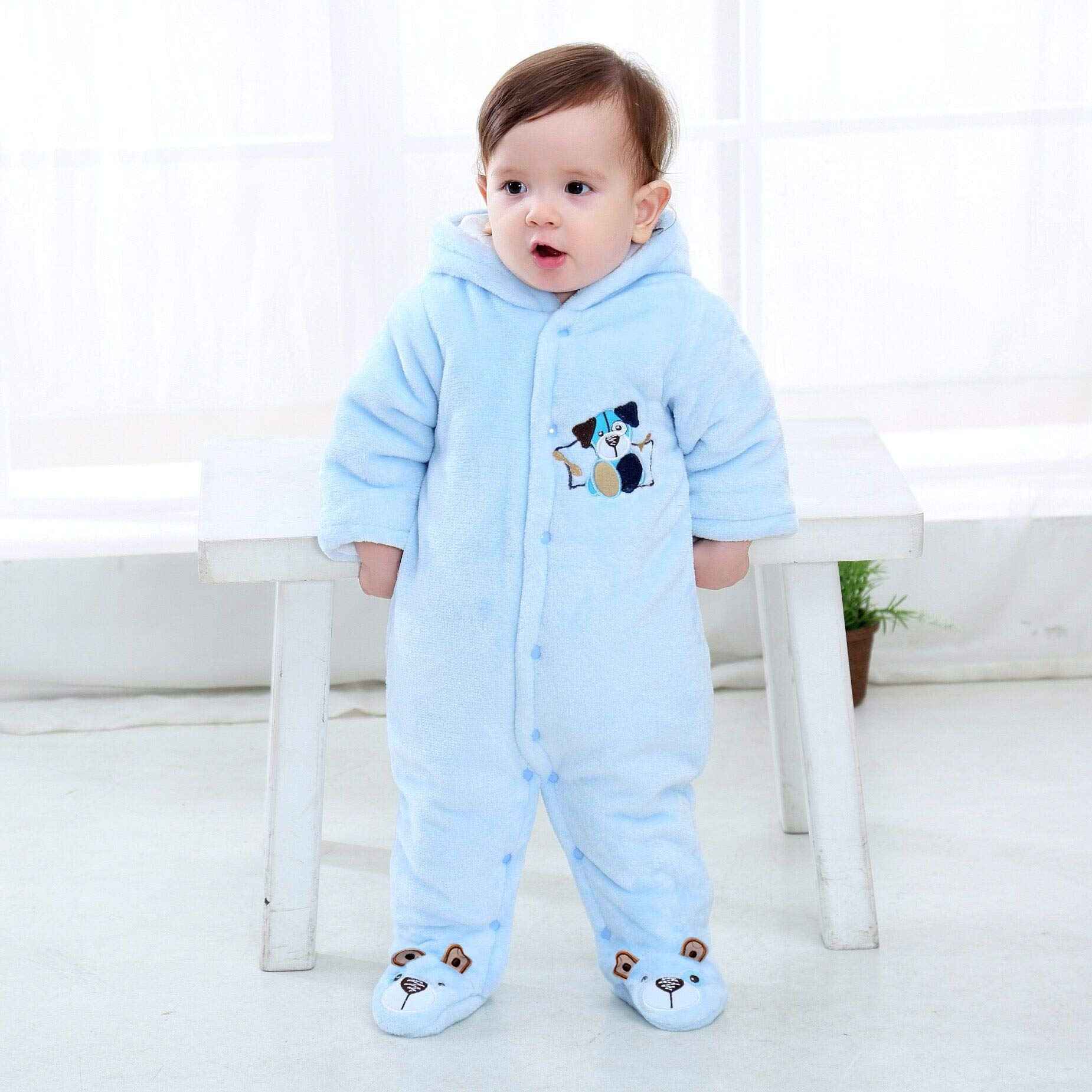 Gaorui Newborn Unisex Baby Winter Jumpsuit with Hood Romper Fleece Onesie All in One Snowsuit Outfits