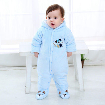 Gaorui Newborn Unisex Baby Winter Jumpsuit with Hood Romper Fleece Onesie All in One Snowsuit Outfits