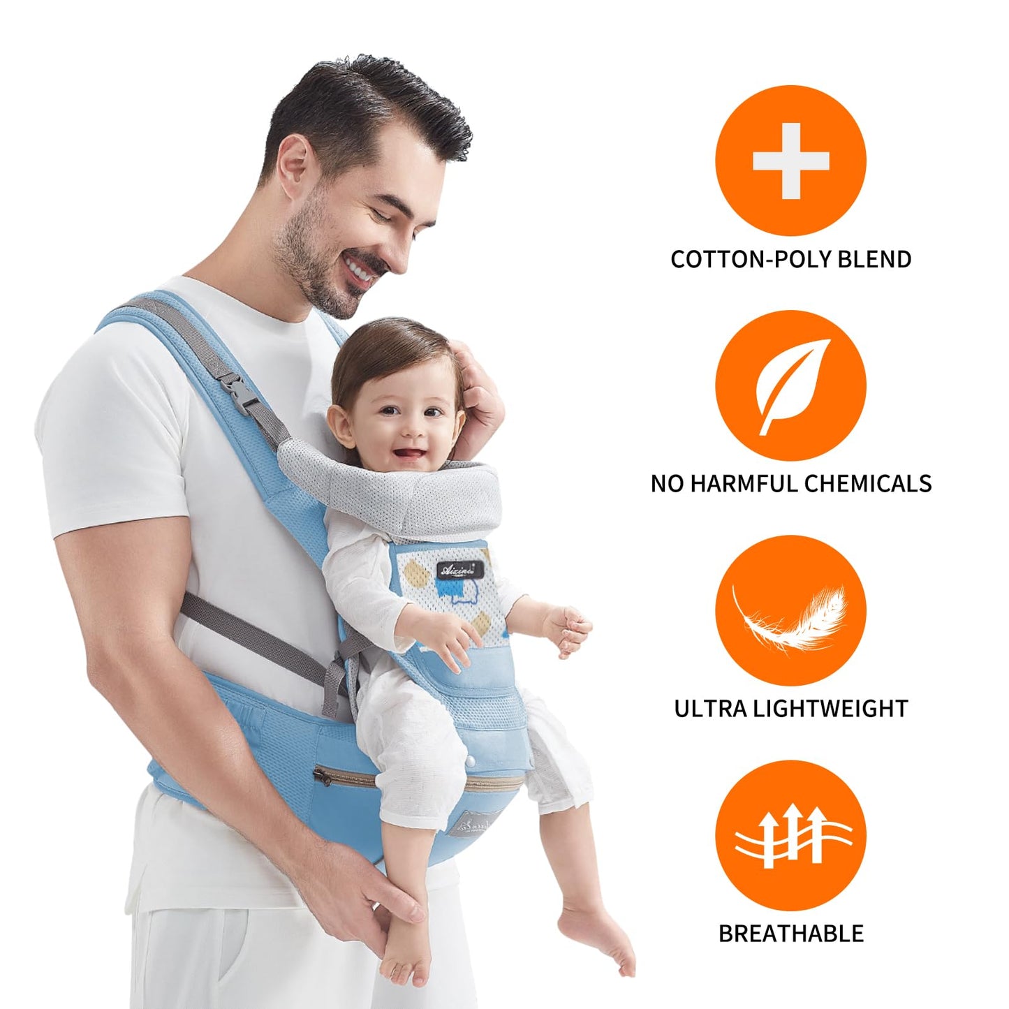 IULONEE Babytrage Baby-Tragetasche Babytrage Neugeborene Ergonomische Babytrage Einfach Anzuziehen Babytrage Hüftsitz Baby Tragegurt Babytragetuch Ideal Für Freihändiges Elterndasein (Grau)