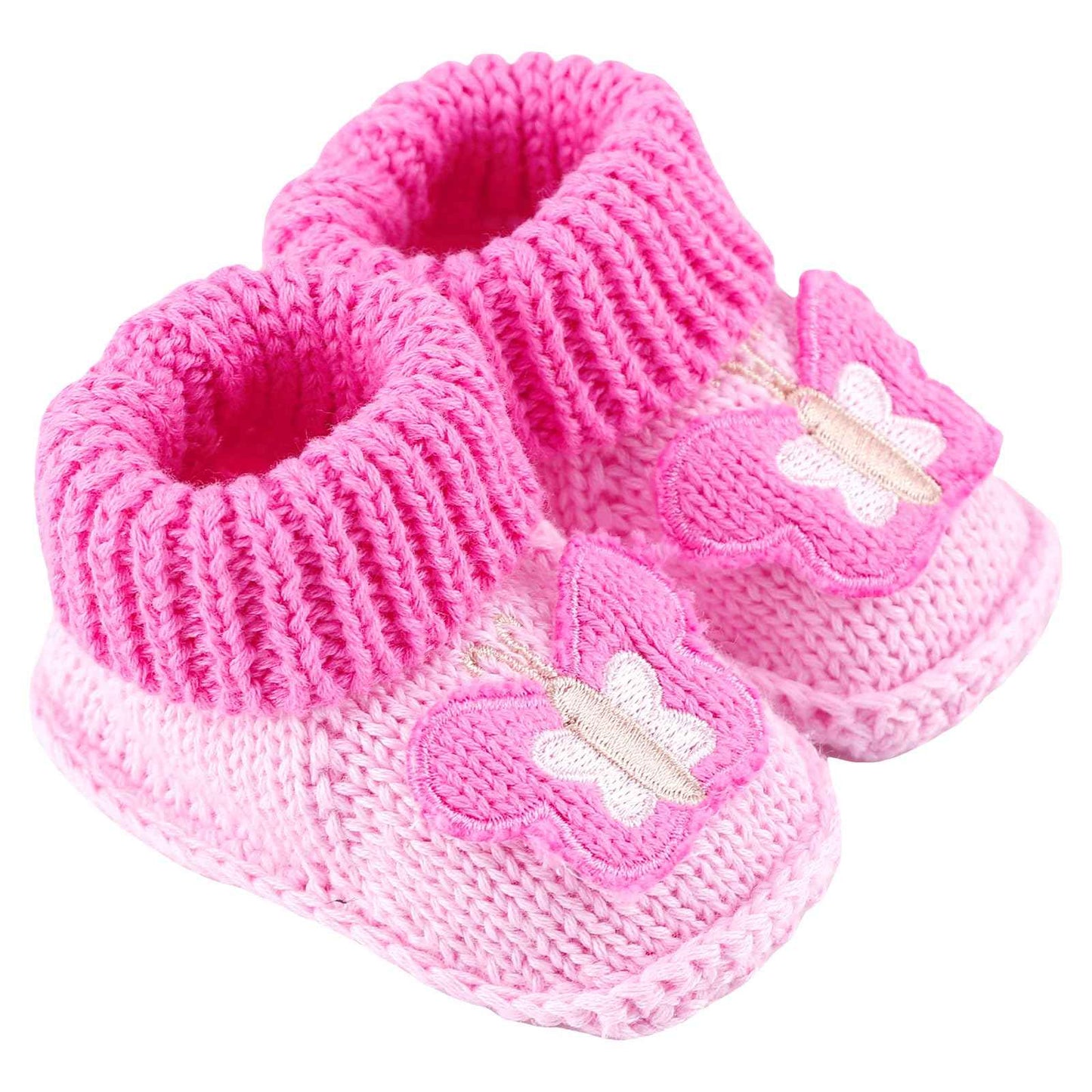 LACOFIA 2 Pairs Newborn Knitted Baby Shoes Soft Baby Boys Girls Ankle Boots 0-3 Months
