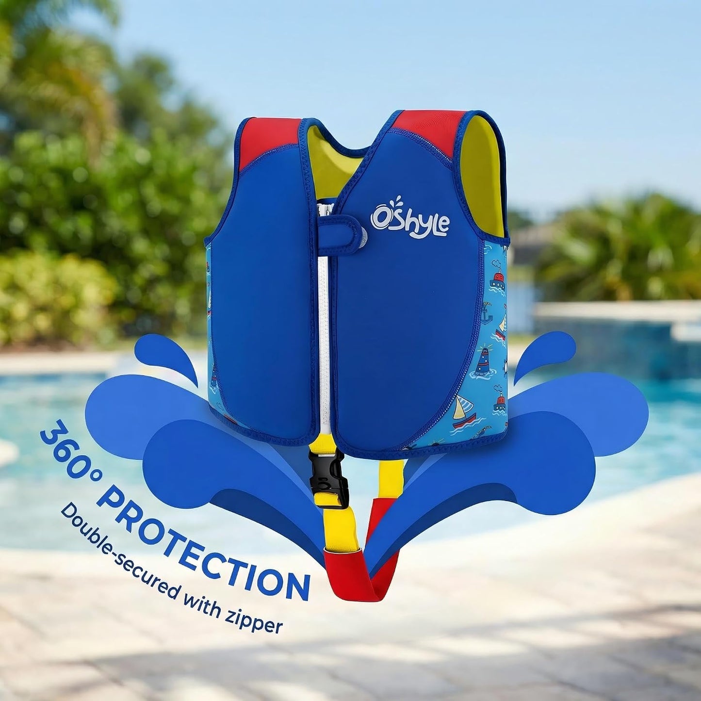 Schwimmweste Kinder, Neopren-Schwimmlernhilfe mit Sicherheitsgurt | SCHWIMMLERNHILFE FÜR KINDER