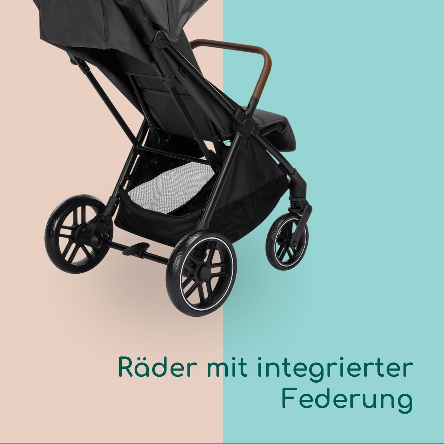 Bebeconfort Indra Stroller, 0-4 Years (22 kg), Quick Automatic Folding Pushchair, Integral Suspension, Small Folding, Flat Reclining Position, Car Seat Compatible, Mineral Graphite