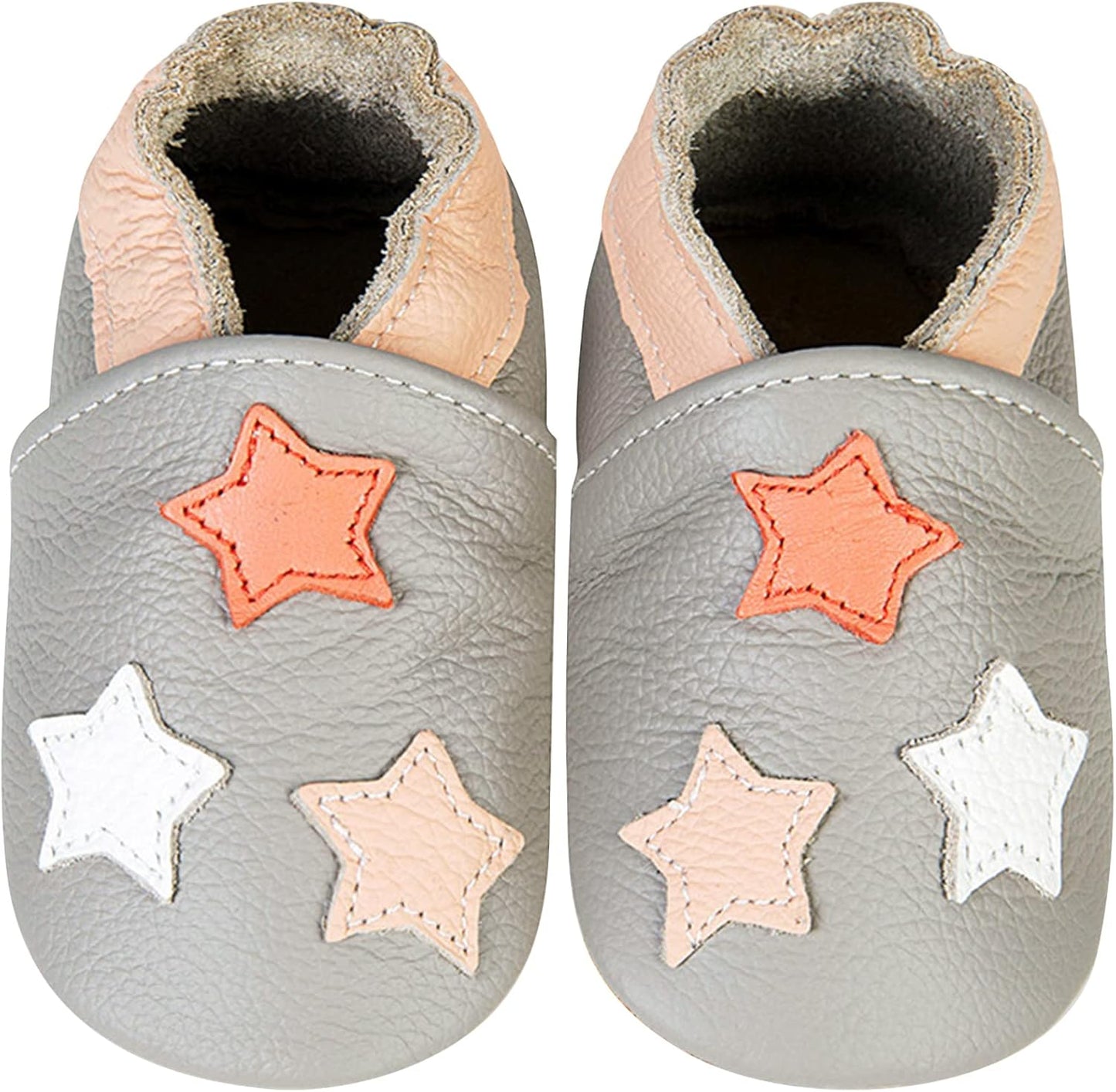 IceUnicorn Babyschuhe Krabbelschuhe aus weichem Leder für Jungen und Mädchen – Rutschfeste Lauflernschuhe für Kleinkinder