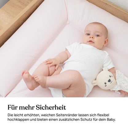 Ehrenkind® Washable Changing Mat – Hygienic, Safe and Versatile in Rose Pink – Changing Mat 72 x 85 cm – Changing Mat, Washable Table Changing Mat
