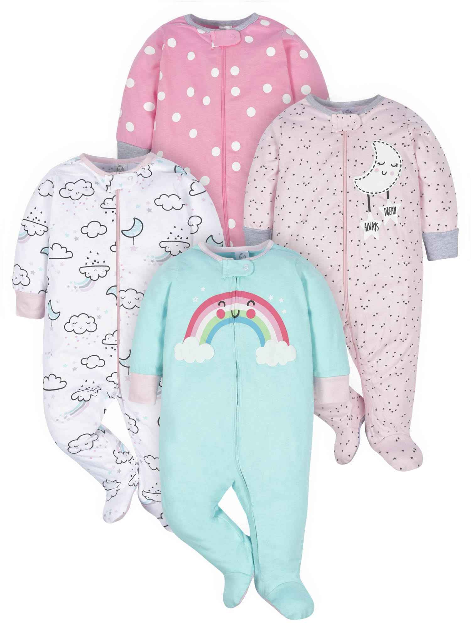 Gerber Unisex Baby 4 Pack Sleep 'N Play Footie Brisuren (4er Pack)