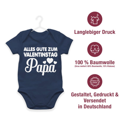 Baby Body Junge Mädchen - Partner - Alles gute zum Valentinstag Papa - weiß