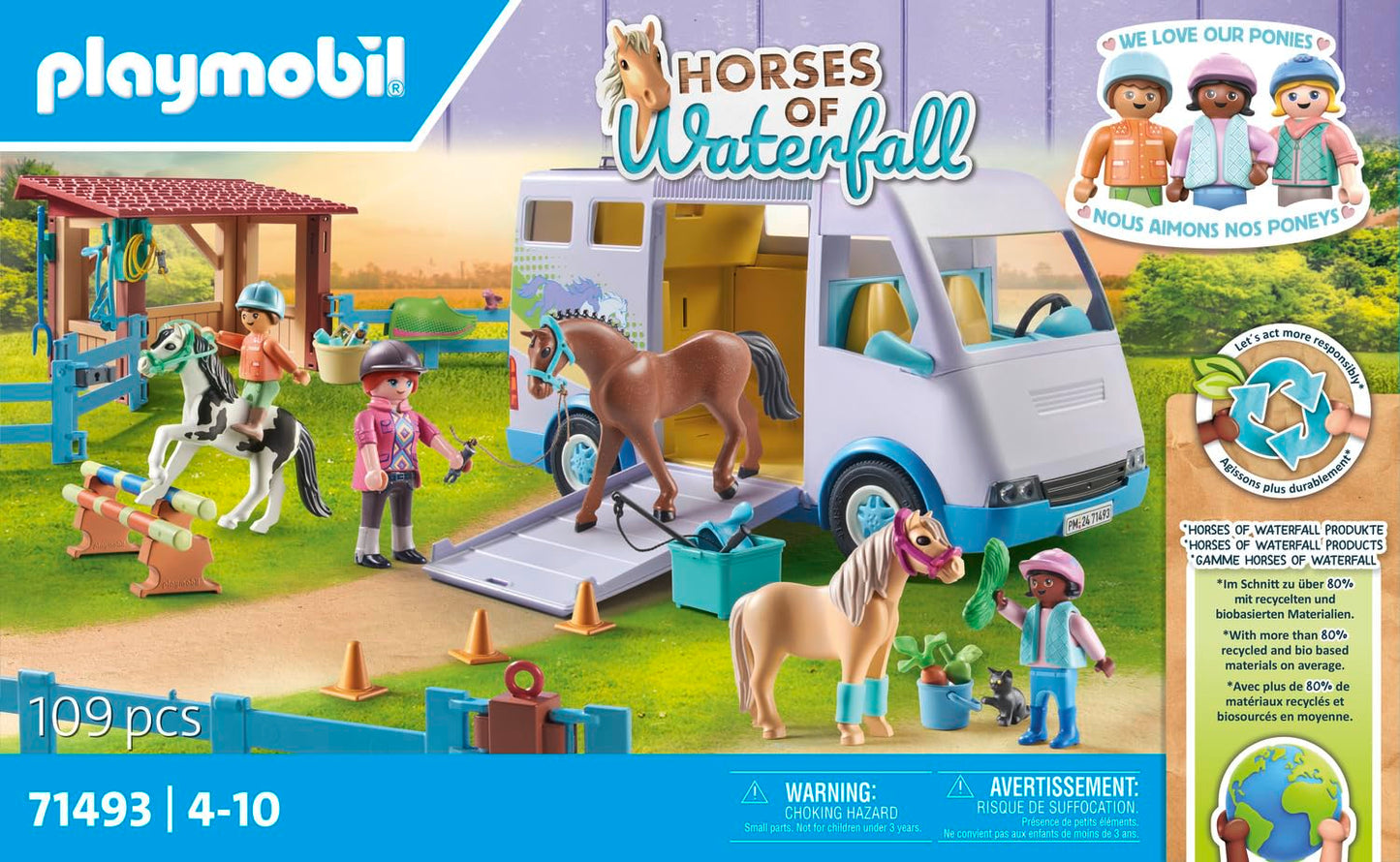 PLAYMOBIL Horses of Waterfall 71351 Waterfall Ranch, magisches Wasserfall-Paradies für Pferdefreunde, nachhaltiges Spielzeug für Kinder ab 5 Jahren