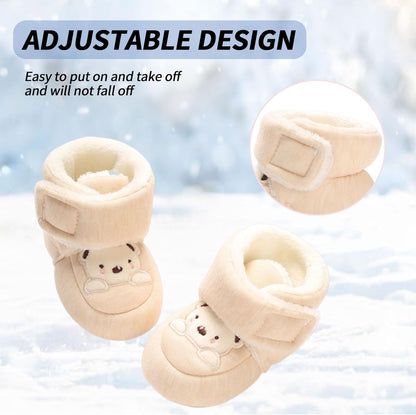 Baby Winter Shoes Warm Baby Shoes Winter Non-Slip Adjustable Newborn Snow Shoes First Walking Shoes Lined Thermal Fleece Crawling Shoes Slippers Winter Boots 0-18 Months 