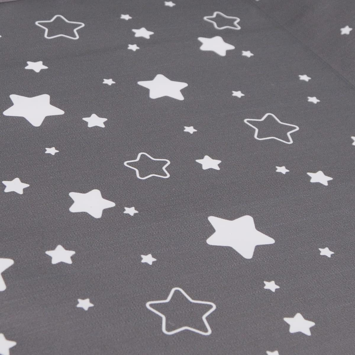 babyCalin Luxury Star Wickelauflage Dunkelgrau 50 x 70 cm - Mit aufgedruckter Maßtabelle