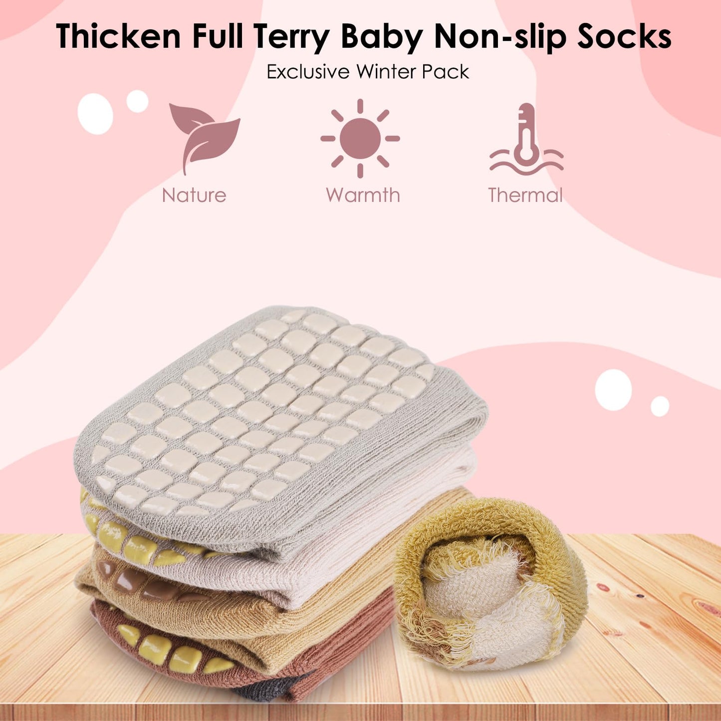 Simpeak Baby Socks, ABS Socks, Non-Slip Baby Socks, Non-Slip Baby Socks, Boys and Girls, Stopper Socks, Baby 0-36 Months