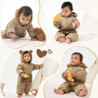 Baby Schneeanzug, Baby Jungen Mädchen Winter Overall Strampler Neugeborenen Schnee Overall für 3-24 Monate