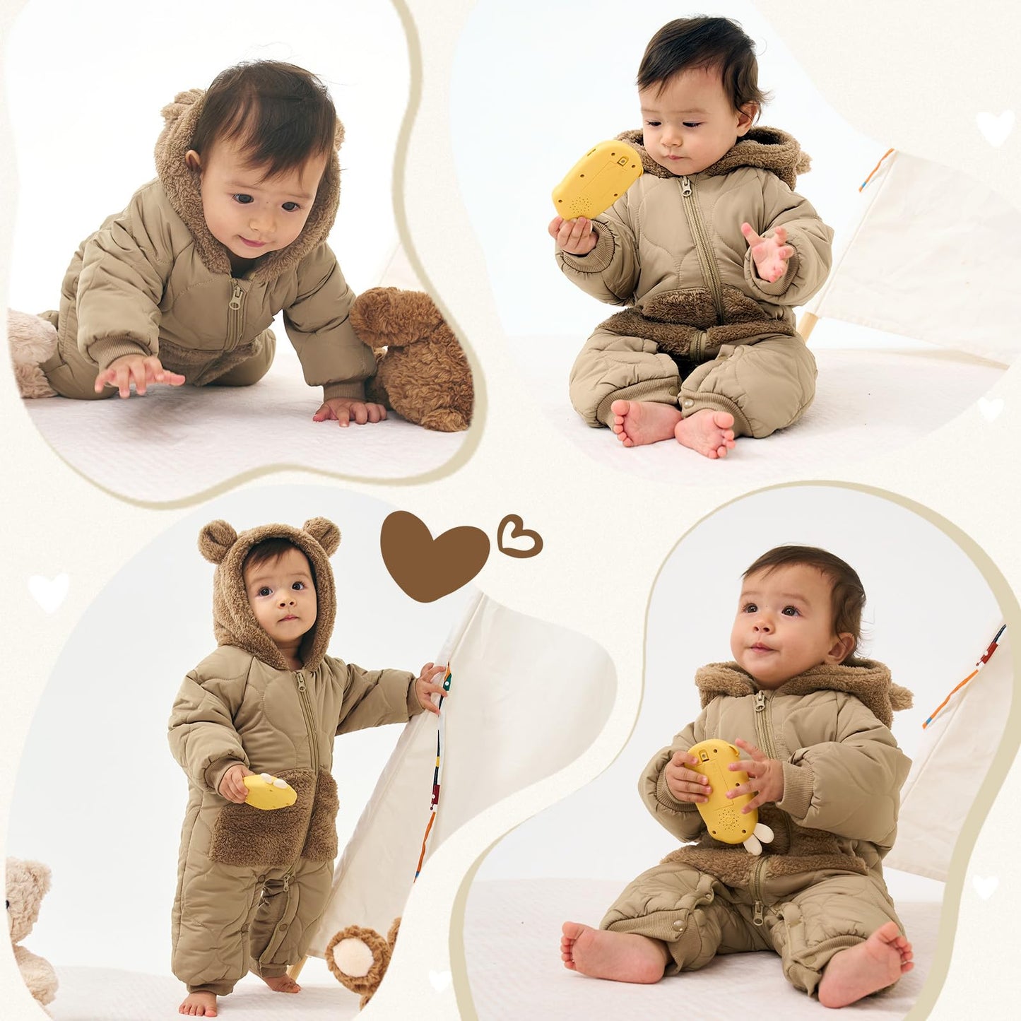 Baby Schneeanzug, Baby Jungen Mädchen Winter Overall Strampler Neugeborenen Schnee Overall für 3-24 Monate
