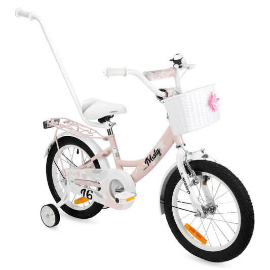 MIRAVO Kinderfahrrad Fahrrad Kinder Ab 2 Bis 8 Jahre Mit Stützrädern Schubstange V-Brake Bremsen Rückstrahl Aufkleber 12 16 20 Zoll Radgröße Korb Für Mädchen Misty - Meloni2