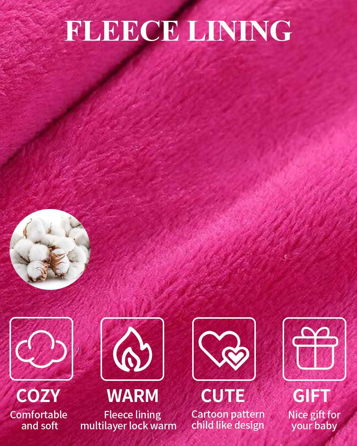 Baby Romper with Hood, Snowsuits with Gloves and Booties, for Toddlers, Fleece Cotton Romper for Toddlers, Boys and Girls, Warm Jumpsuit, Winter Jacket, 6-9 Months