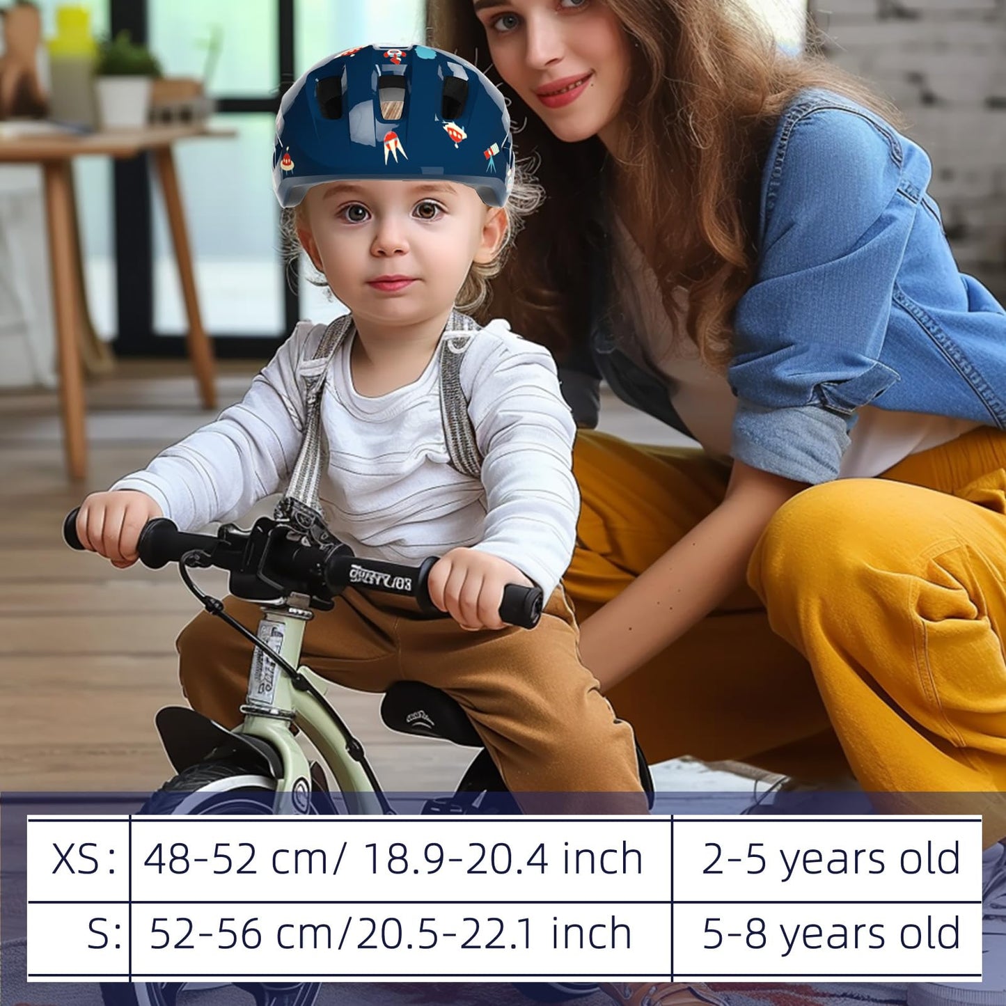 FAYDUDU Toddler Helmet Children's Bicycle Helmet Baby Multi-Sport Adjustable Helmet Sports Helmet Cycling Bicycle Scooter Skateboard Helmet Lightweight for Children Boys Girls from 2-8 Years Old