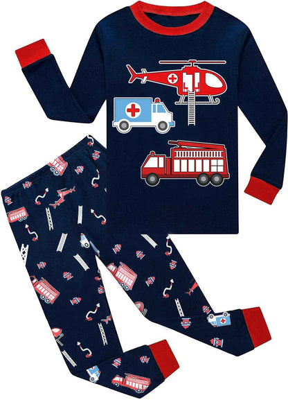 EULLA Boys Dinosaur Pyjamas, Cotton Long Sleepwear, Children's Pyjamas