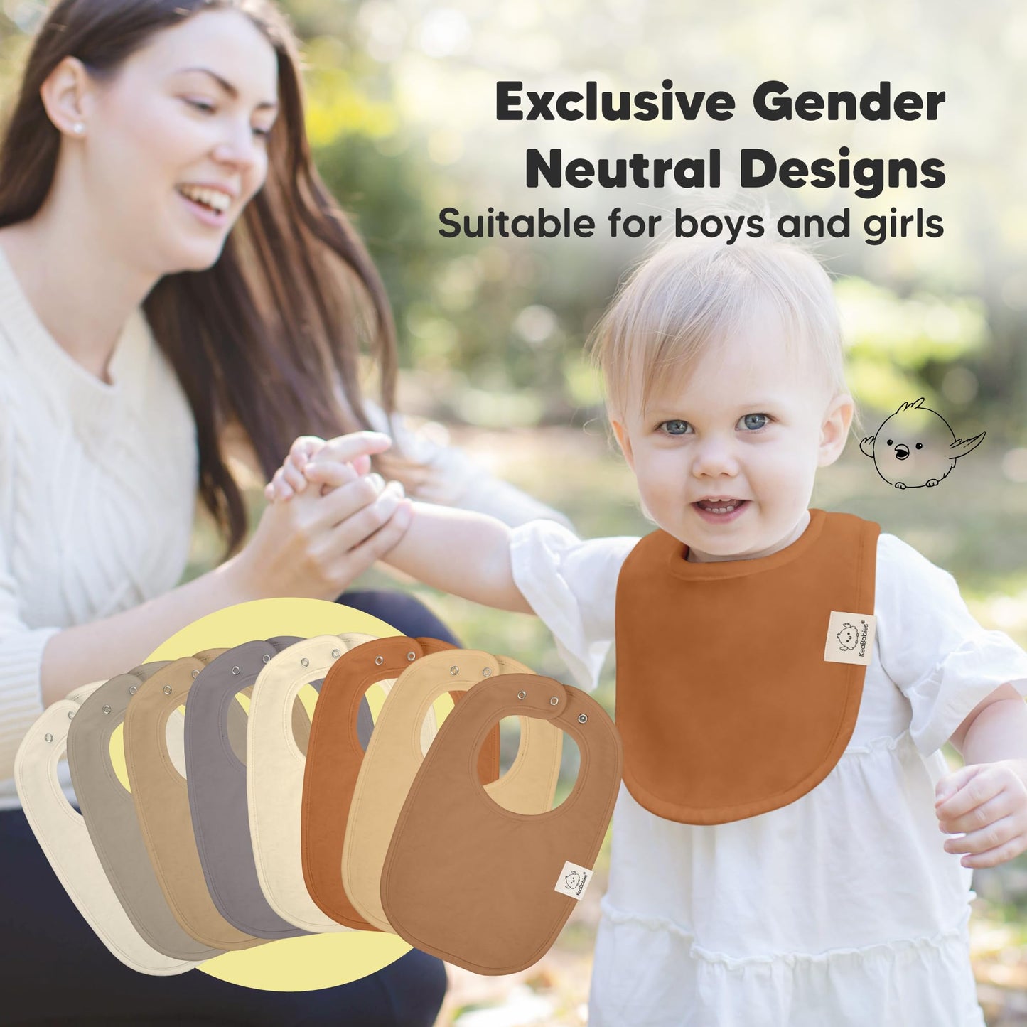 Baby Bibs for Boys &amp; Girls - 8-Pack Organic Cotton Teething Bibs - Baby Bibs for Girls &amp; Boys - Large Bibs for Infants, Toddlers (Wilderness) 