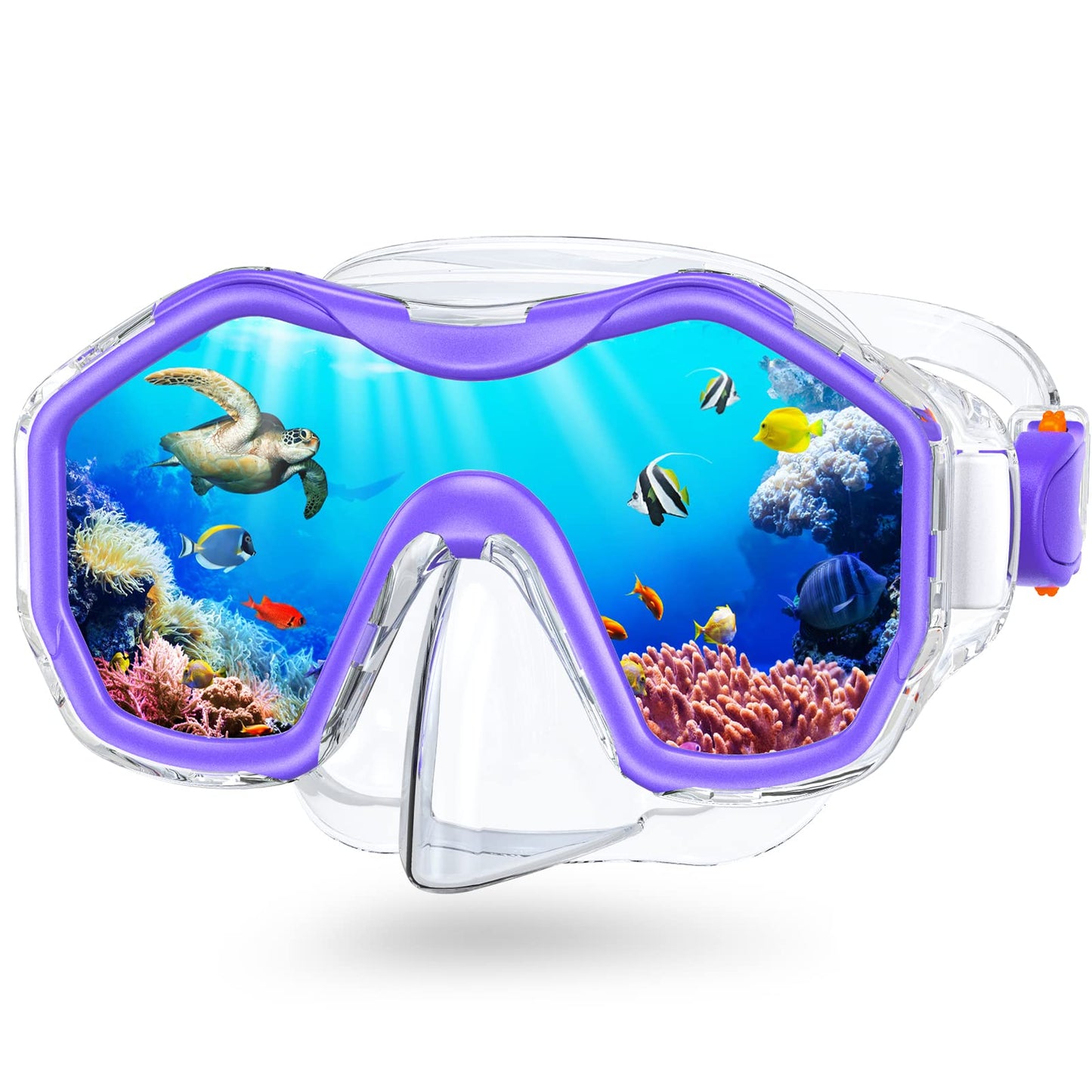 JEMULICE Taucherbrille Kinder, Schwimmbrille Kinder Schnorchelmaske für Jungen Mädchen, Tauchmaske mit Nasenabdeckung 180°Panorama HD Anti Nebel Anti-Leck Schwimmmaske für Kinder 4-16 Jahre