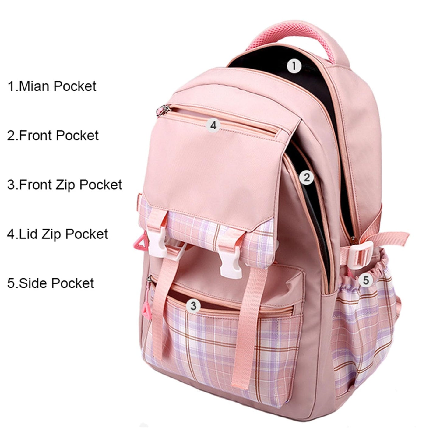 College Campus Schoolbag Weibliche Koreanische Version Schule Rucksack Belastung Linderung Mädchen Schultasche Junior Schulter Rucksack Reiner Farbeinkaufsrucksack