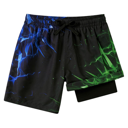 Fanient Badehose Jungen Schwimmshorts - 2 in 1 Badeshorts mit Kompression Liner für optimalen Komfort