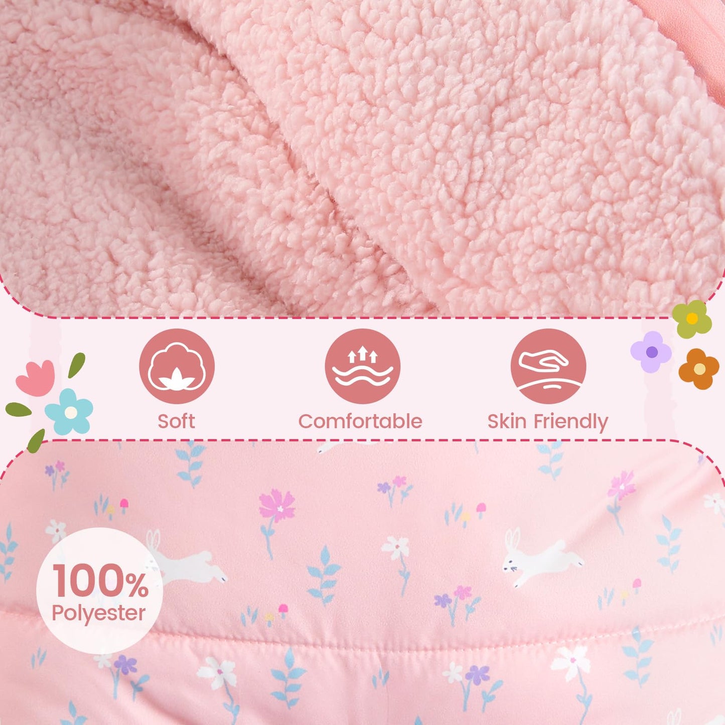 JiAmy Baby Winter Snowsuit, Toddler Bear Hood Fold-Over Mittens Booties Jumpsuit Toddler Warm Fleece Romper Girls Boys Warm Jumpsuit 3-24 Months
