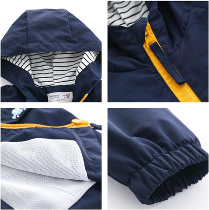 Volunboy Baby Kapuzen Jackets, Jungen Langarm Winddicht Mantel Cartoon Aufdruck Jacken
