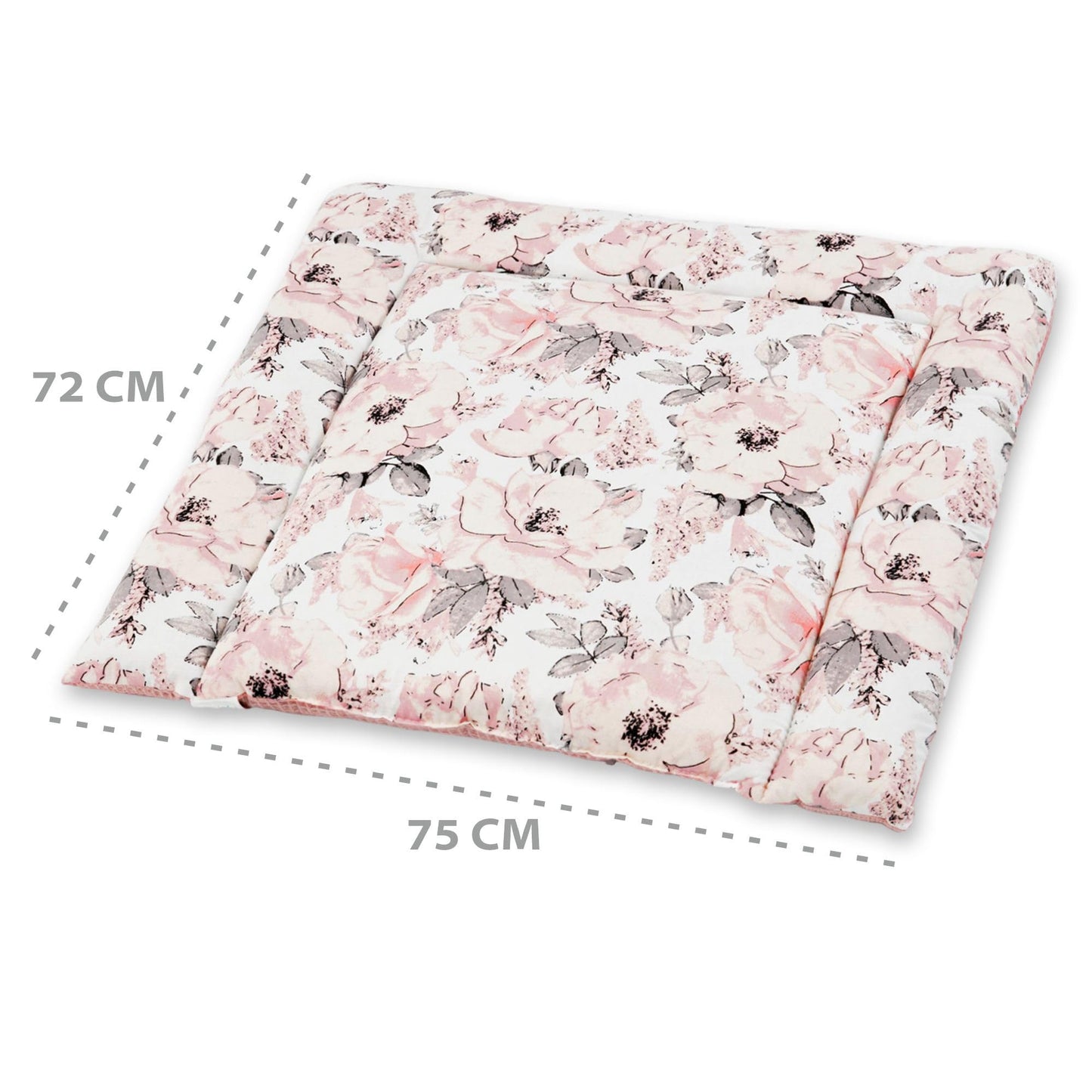 Wickelauflage Wickelunterlage aus Baumwolle 75x72 cm - Weich und waschbar Wickelunterlage für Babys Wickelmatte aus Stoff für Wickeltisch Wickelkommode oder Waschmaschine 75 x 72 Wilde Rose