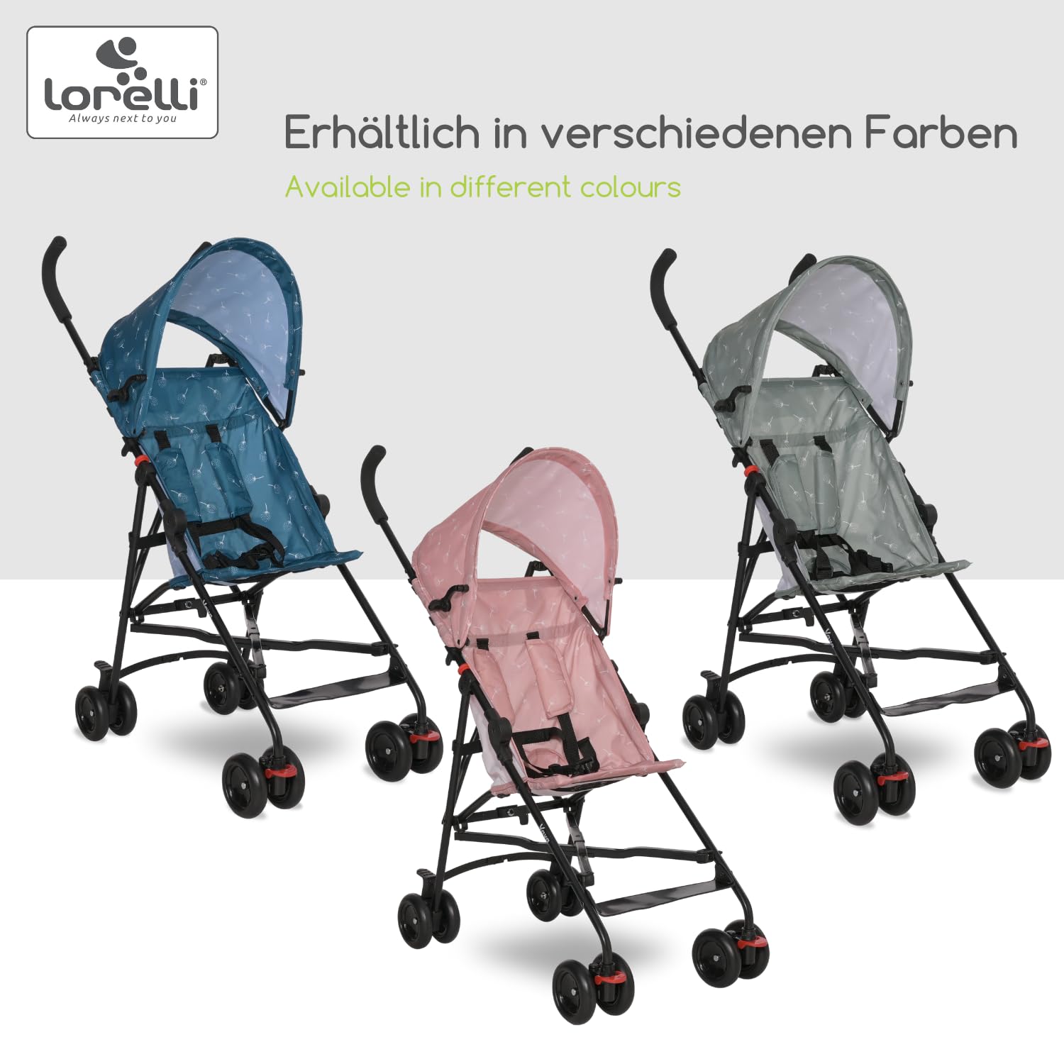 Lorelli Ultra Leichter Buggy Kinderwagen Vaya - nur 4,7kg - Kompakter Sportsitz bis 15kg, Sitzbuggy mit 5-Punkt-Gurt, faltbarem Verdeck und ergonomischen Griffen, klappbarer Reisekinderwagen, rosa - Meloni2