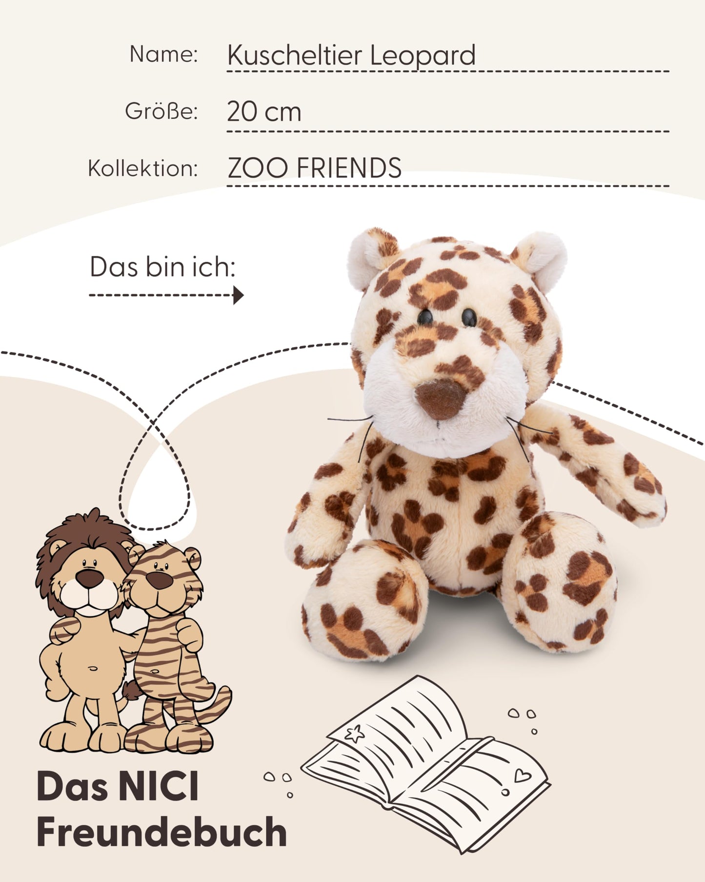 NICI Kuscheltier Giraffe 20cm Zoo Friends