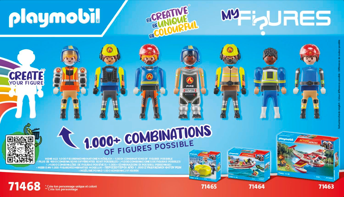 PLAYMOBIL Action Heroes 71464 Fire Boat with Aqua Scooter, Exciting Water Rescue, Includes Diving Goggles, Flippers and Life Jacket, Realistic Toy for Children from 4 Years