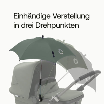 Bugaboo Sonnenschirm+, kompatibel mit allen Bugaboo Kinderwagen, mit UPF 50+ Schutz gegen UV-Strahlen, große Schattenfläche, Verbindung mit einem Klick & leicht verstellbarer Mechanismus, Desert Taupe