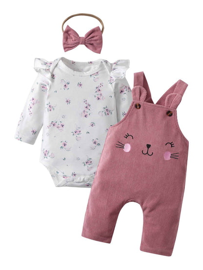 Derouetkia Baby Girl Clothing Long Sleeve Floral Tops + Tights Cute Outfit Set