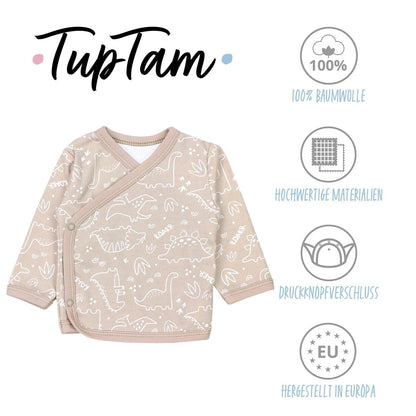 TupTam Baby Jungen Langarm Wickelshirt Baumwolle 5er Set