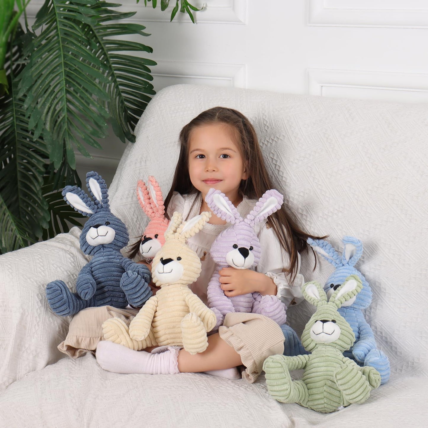 Apricot Lamb Cuddly Toy Green Rabbit 23 cm - Plush Toy Plush Toy for Children and Baby - Fluffy Stuffed Toy for Playing, Gift & Cuddling - Cosy Cuddly Toy - Cord Rabbit