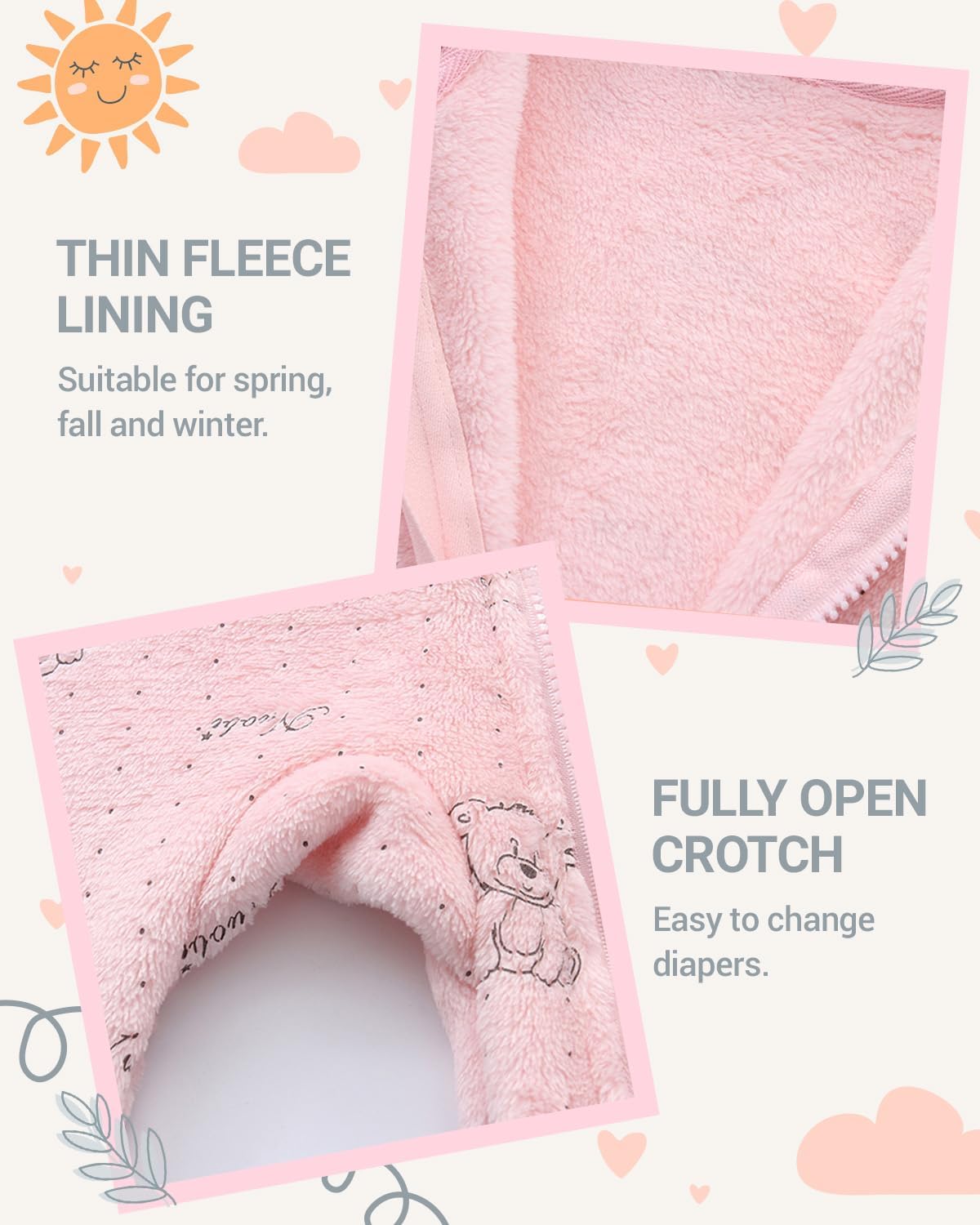 Baby Schneeanzüge mit Kapuze, Baby Overall Winter Fleece Strampler Neugeborenen Junge und Mädchen Einteiler Anzug für 0-12 Monate
