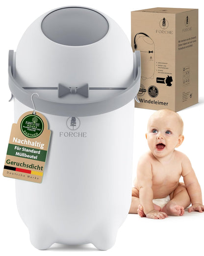 Forche® Windeleimer Baby Mülleimer Geruchsdicht Windelmülleimer ohne teure Nachfüllkassetten, perfekt für einen ganzen Tag,