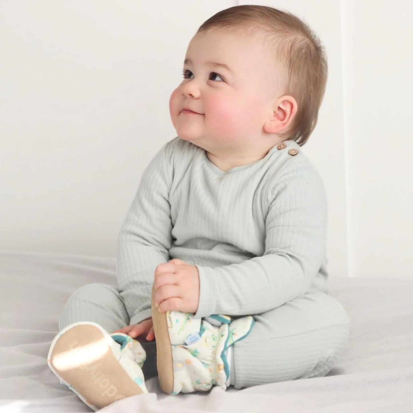 Dotty Fish Baby Winter Boots - Warm Non-Slip Cotton Crawling Shoes with Suede Sole - 0-24 Months