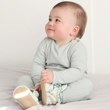 Dotty Fish Baby Winter Boots - Warm Non-Slip Cotton Crawling Shoes with Suede Sole - 0-24 Months