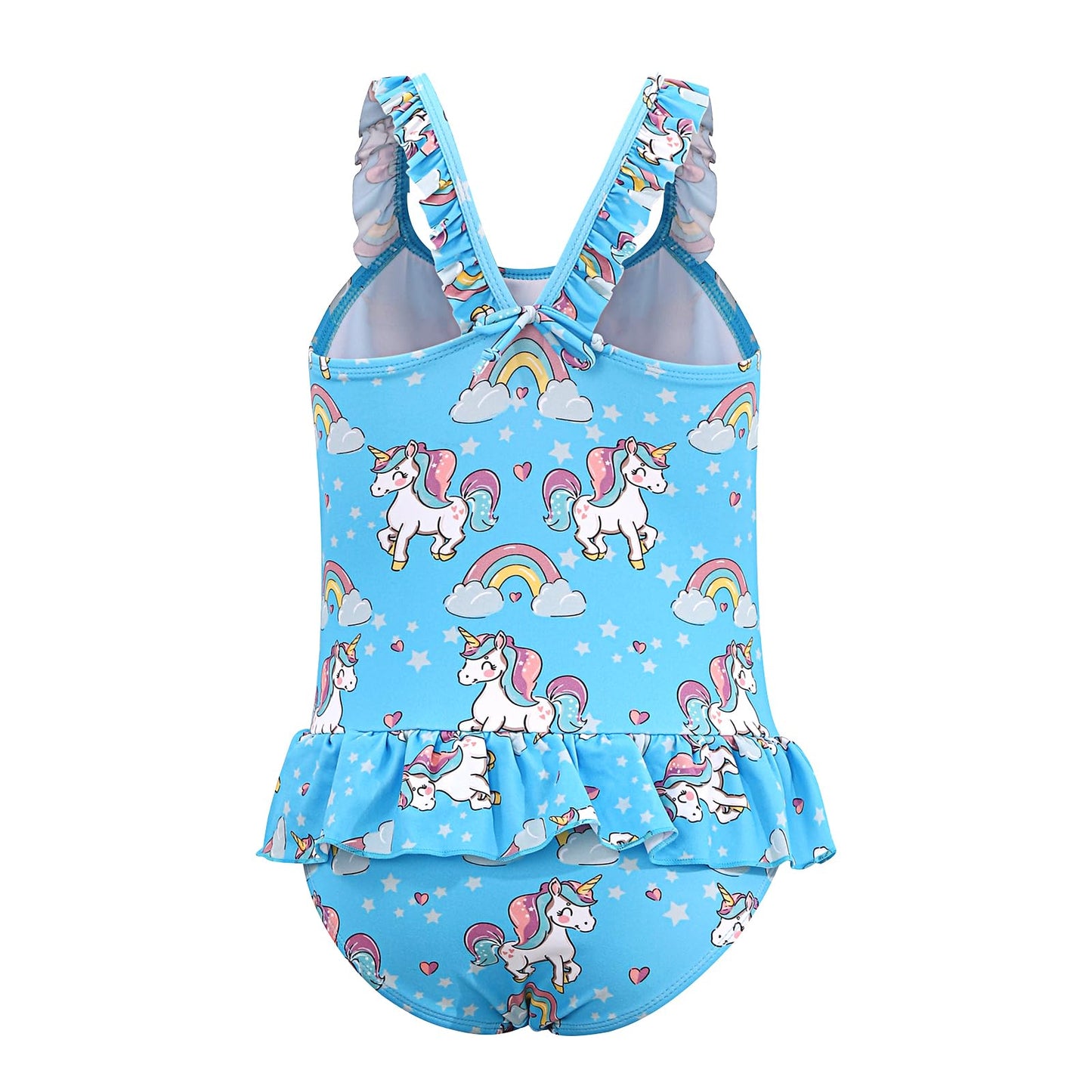 TIZAX Badeanzug für Mädchen Einteiliger Schwimmanzug Kleinkind Niedliche Rüschen Bademode Schnell trocknende Sommerferien Bikini für Kinder 2~7 Jahre