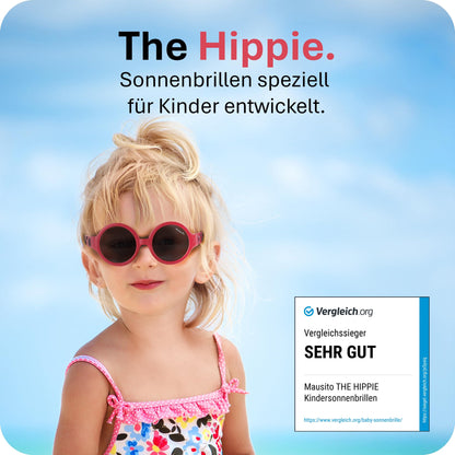 Mausito Sonnenbrille Kinder 6-24 Monate & 2-5 Jahre | VERGLEICHSSIEGER Kindersonnenbrille 100% UV-Schutz | BIEGSAM | Schadstofffreie Kindersonnenbrillen mit Band | Europäisches Design für Kinder