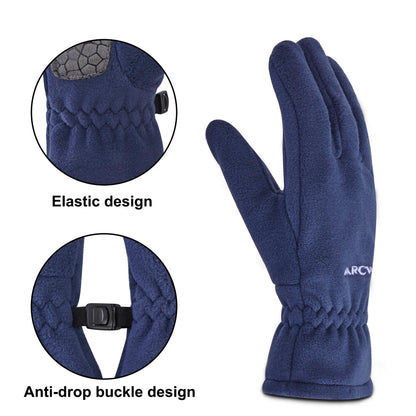 Arcweg Children's Gloves, Fleece, Warm Running Gloves, Winter Gloves, Non-Slip Cycling Gloves, Touchscreen Gloves for Boys and Girls, Finger Gloves for Sports, Outdoor, Camping, Hiking, Running