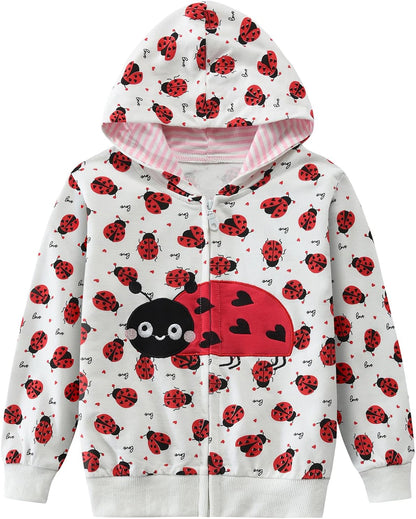 EULLA Children's Girls' Zip Up Hoodie Sweat Jacket Hooded Jacket Hooded Jacket Hoodie Long Sleeve Cotton Unicorn Pullover Hoodie Sweatshirt with Zip 92 98 104 110 116 122