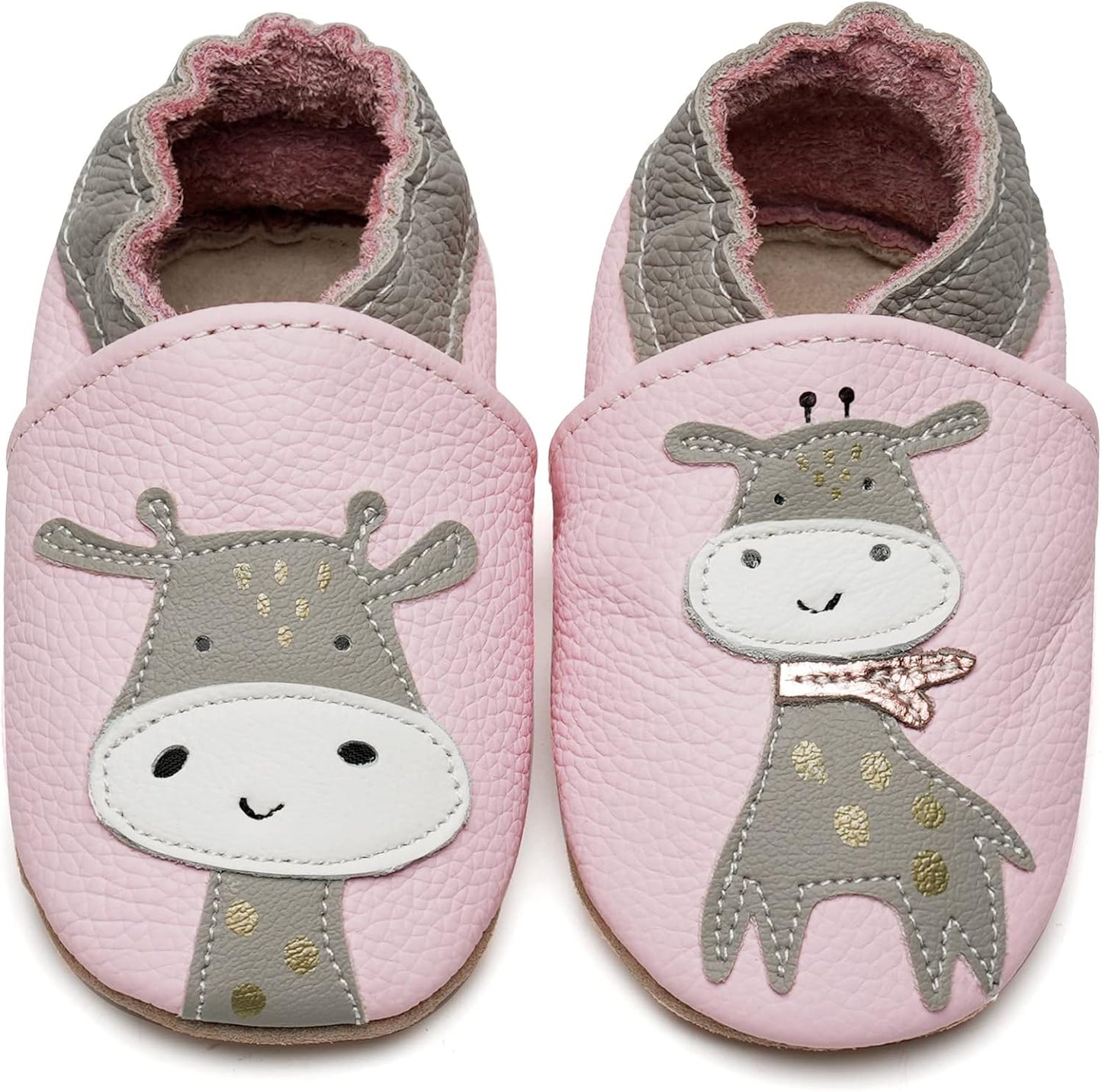 IceUnicorn Babyschuhe Krabbelschuhe aus weichem Leder für Jungen und Mädchen – Rutschfeste Lauflernschuhe für Kleinkinder