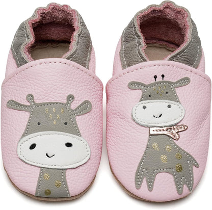 IceUnicorn Babyschuhe Krabbelschuhe aus weichem Leder für Jungen und Mädchen – Rutschfeste Lauflernschuhe für Kleinkinder