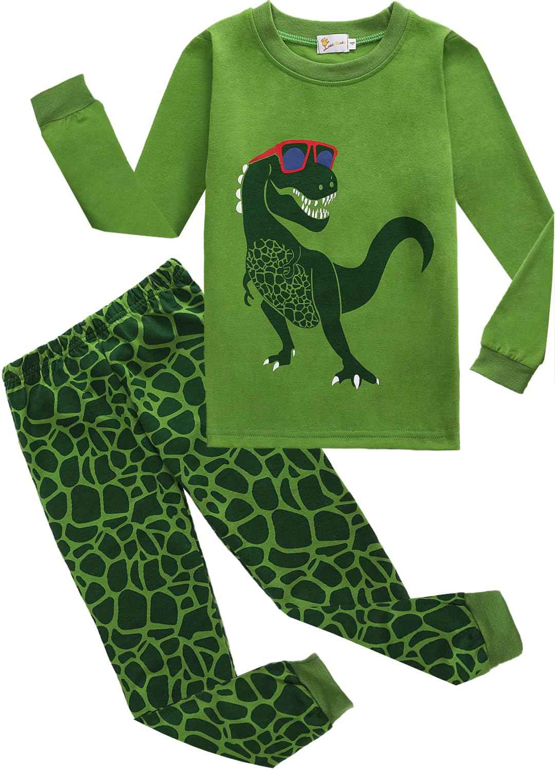 EULLA Boys Dinosaur Pyjamas, Cotton Long Sleepwear, Children's Pyjamas